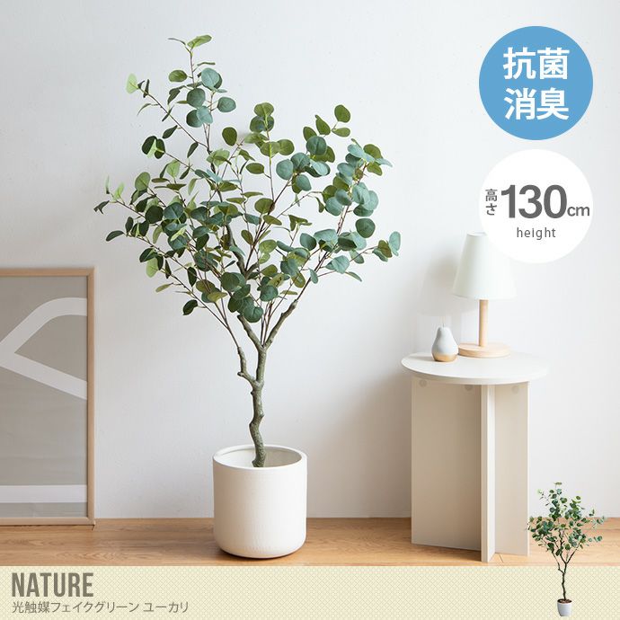 【送料無料】【高さ130cm】Nature 光触媒人工観葉植物　ユーカリ